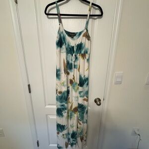 Tommy Bahama Teal and White Floral Maxi Dress